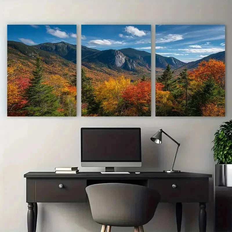 3pcs New Hampshire Mountains Posters Perfect Wall Art Set Canvas Framed 50x70cm - High Quality Print 100% Australian Made Wall Canvas Ready to Hang