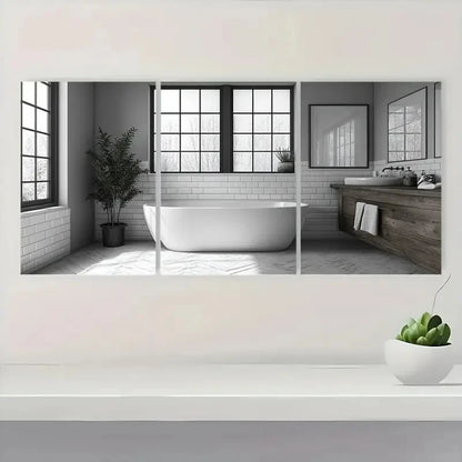 3pcs Bathroom Decor And Accessories I Wall Art Set Canvas Framed 50x70cm - High Quality Print 100% Australian Made Wall Canvas Ready to Hang - Bella Home Decor