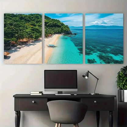 3pcs Philippines Poster Filipino Travel Perfect Wall Art Set Canvas Framed 50x70cm - High Quality Print 100% Australian Made Wall Canvas Ready to Hang