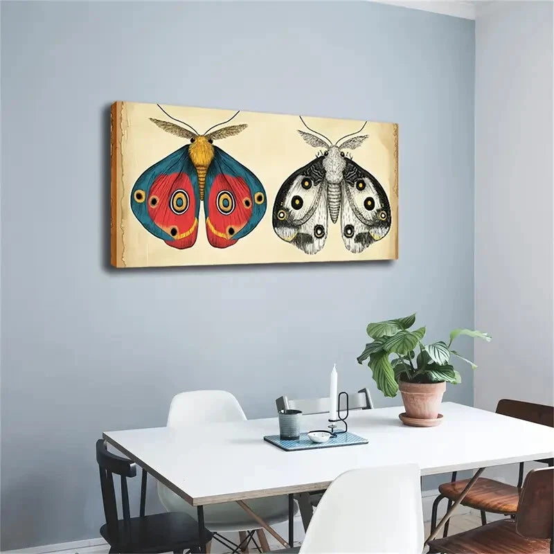 Vibrant Red & Blue With Black Wall Art Canvas Office Home Room Framed 120x60cm - Bella Home Decor