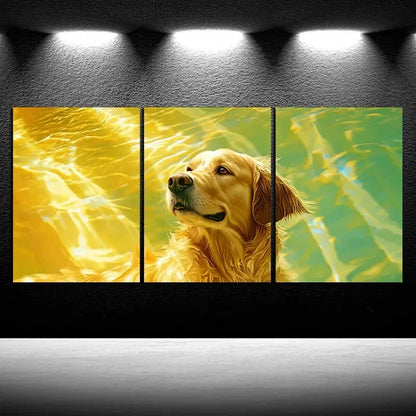 3pcs Featuring Dogs in The Fields Metal Print Ready to Hang Art