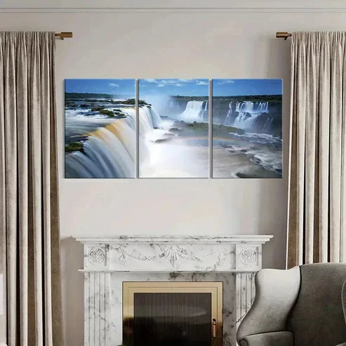 3pcs Iguazu Falls Argentina Natural Wall Art Canvas Unframed - High Quality Print 100% Australian Made Wall Canvas