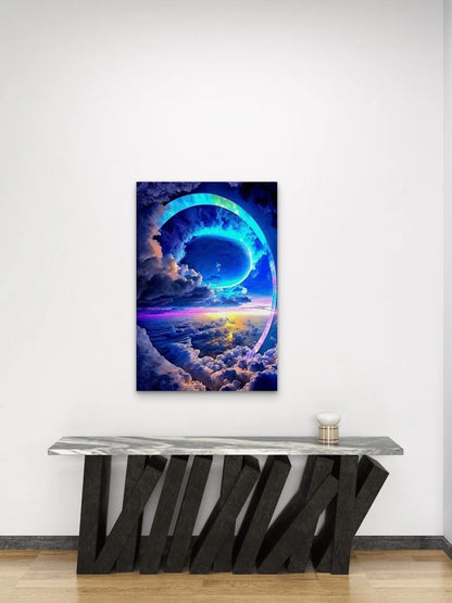 Cosmic Blue Sky Planet Metal Print Ready to Hang
