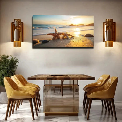 Romantic Starfish Beach Wall Art Canvas Office Home Room Framed 120x60cm