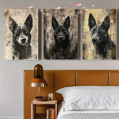3pcs Whims3pcs Elegant Australian Cattle Dog EA Wall Art Set Canvas Unframed - High Quality Print 100% Australian Made Wall Canvas