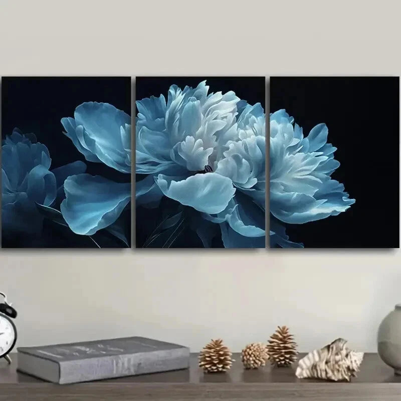 3pcs Featuring Large White Flowers Decoration Wall Art Set Canvas Framed 50x70cm - High Quality Print 100% Australian Made Wall Canvas Ready to Hang