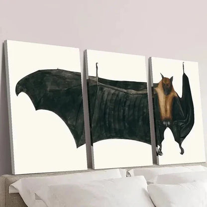 3pcs Large Gothic Creature Halloween Bat  Wall Art Set Canvas Unframed - High Quality Print 100% Australian Made Wall Canvas