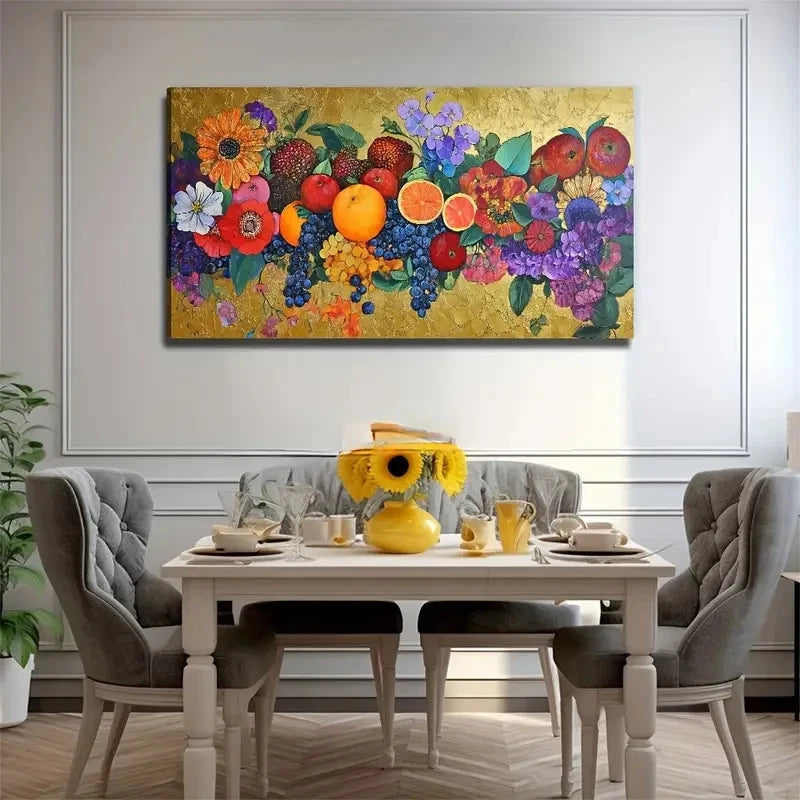 Flowers Fruits Decorative Wall Art Canvas Office Home Room Framed 120x60cm