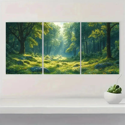 3pcs Vintage Forest Woodland S  Wall Art Set Canvas Framed 40x60cm - High Quality Print 100% Australian Made Wall Canvas Ready to Hang