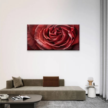Red Rose Abstract Wall Art Canvas Office Home Room Framed 120x60cm