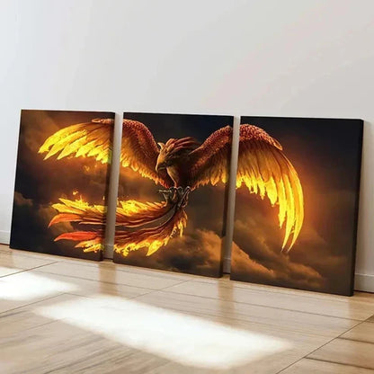 3pcs Fantasy Magical Animal Art Phoenix Bird Wall Art Canvas Unframed - High Quality Print 100% Australian Made Wall Canvas