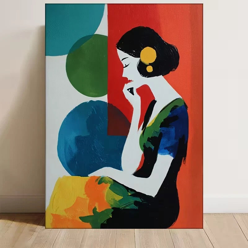 Henri Matisse Inspired Abstract Woman 60x90cm Metal Print Ready to Hang