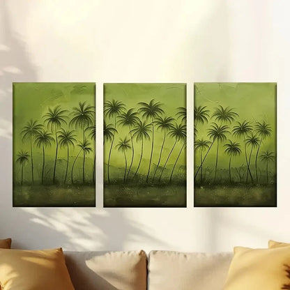 3pcs Charming abstract coconut tree Wall Art Set Canvas Framed 60x90cm - High Quality Print 100% Australian Made Wall Canvas Ready to Hang - Bella Home Decor