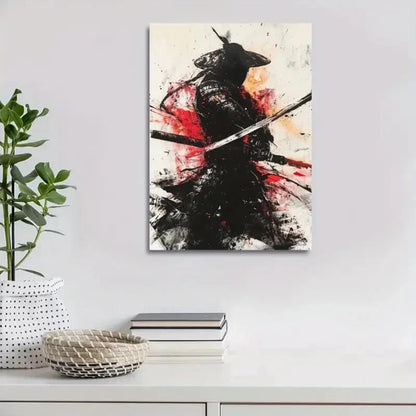 Beautiful Samurai Warrior Abstract Painting 40x60cm Metal Print Ready to Hang