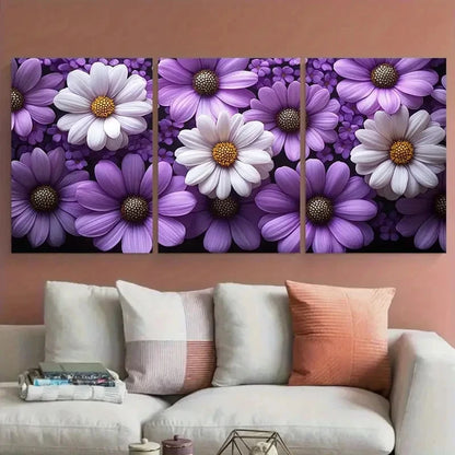 3pcs Elegant Marguerite Daisy Décor Perfect Wall Art Set Canvas Framed 40x60cm - High Quality Print 100% Australian Made Wall Canvas Ready to Hang