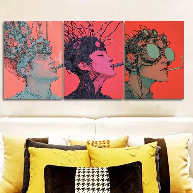 3pcs e Had Wires Over His Head Wall Art Canvas Wall Art Set Canvas Framed 50x70cm - High Quality Print 100% Australian Made Wall Canvas Ready to Hang