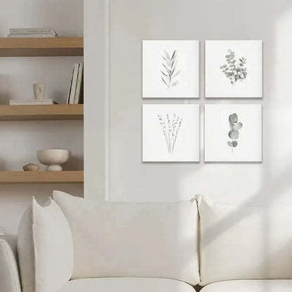 4pcs Botanical Prints, Botanical Wall Art Wall Art Canvas Framed