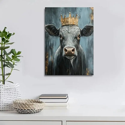 Rustic Blue Green Pastoral Style Painting 40x60cm Metal Print Ready to Hang - Bella Home Decor