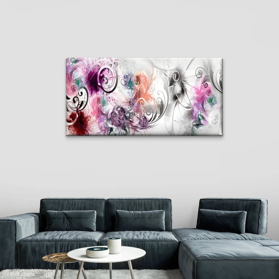 Flowers A Variety Color Pattern Wall Art Canvas Office Home Room Framed 120x60cm