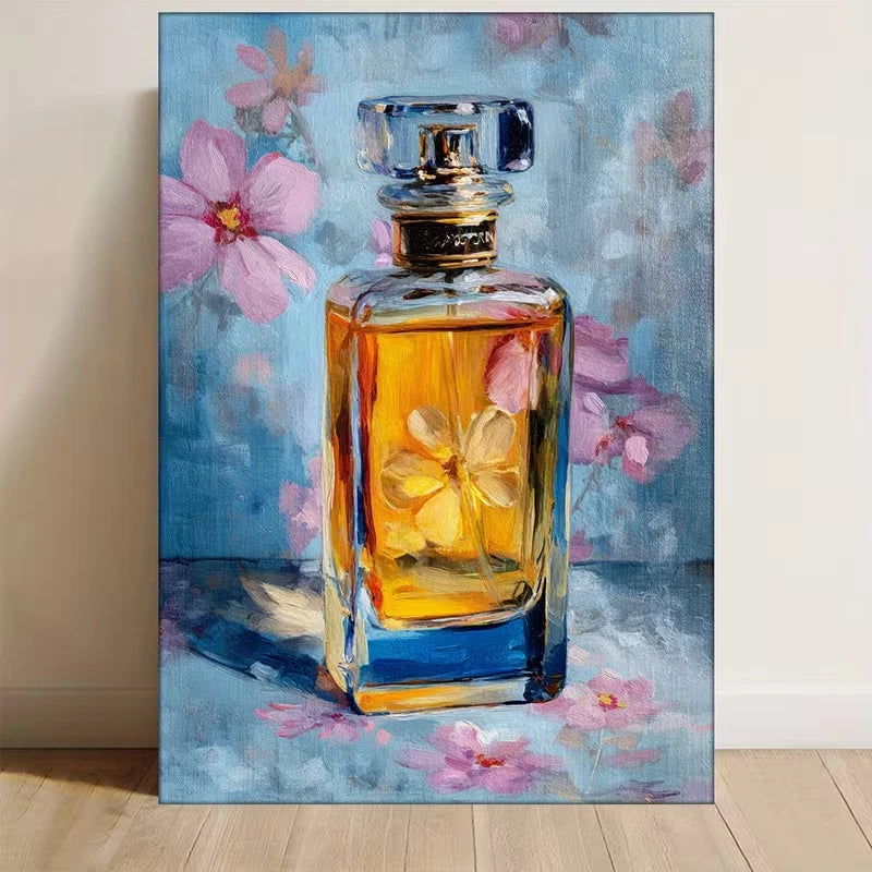 Romantic Elegant Perfume Bottle Metal Print Ready to Hang