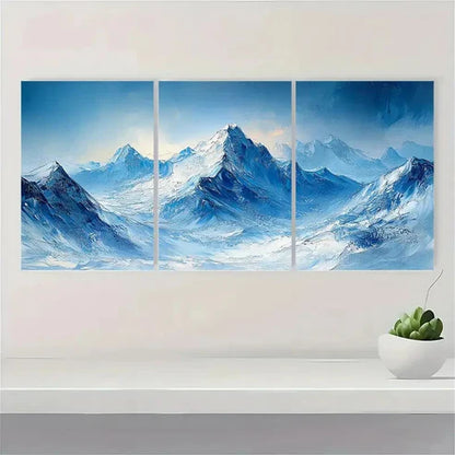 .3pcs Abstract Snowy Mountain DF y  Wall Art Set Canvas Unframed - High Quality Print 100% Australian Made Wall Canvas
