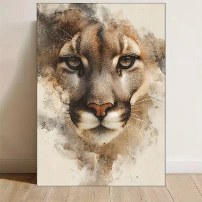 Mountain Lion Face 60x90cm Metal Print Ready to Hang