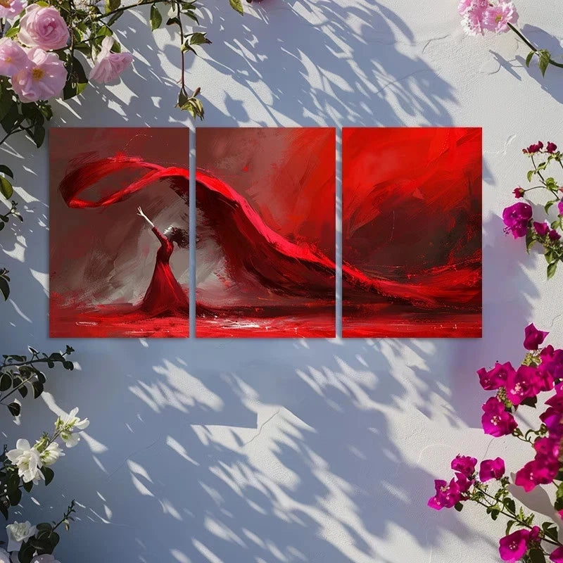 3pcs Dynamic Dance Oil Painting Metal Print Ready to Hang Art - Bella Home Decor