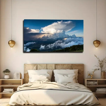 White Cloud Close-Up Wall Art Canvas Office Home Room Framed 120x60cm