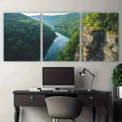3pcs Mountain State Appalachian Scenic Perfect Wall Art Set Canvas Framed 50x70cm - High Quality Print 100% Australian Made Wall Canvas Ready to Hang