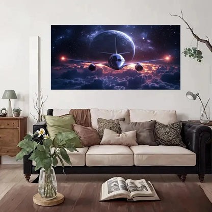 Space Flight Adventure Wall Art Canvas Office Home Room Framed 120x60cm