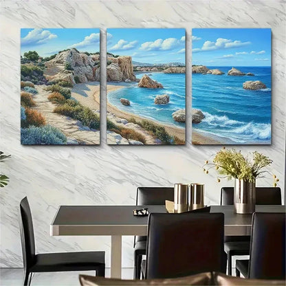 3pcs Pathos Print Aphrodite's Rock Perfect Wall Art Set Canvas Framed 40x60cm - High Quality Print 100% Australian Made Wall Canvas Ready to Hang