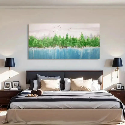 Modern Retro Framed Abstract Wall Art Canvas Office Home Room Framed 120x60cm