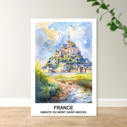 Abbaye Du Mont Saint France Castle Travel Poster Print Wall Art