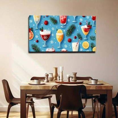 Pine Branches & Citrus Slices Wall Art Canvas Office Home Room Framed 120x60cm