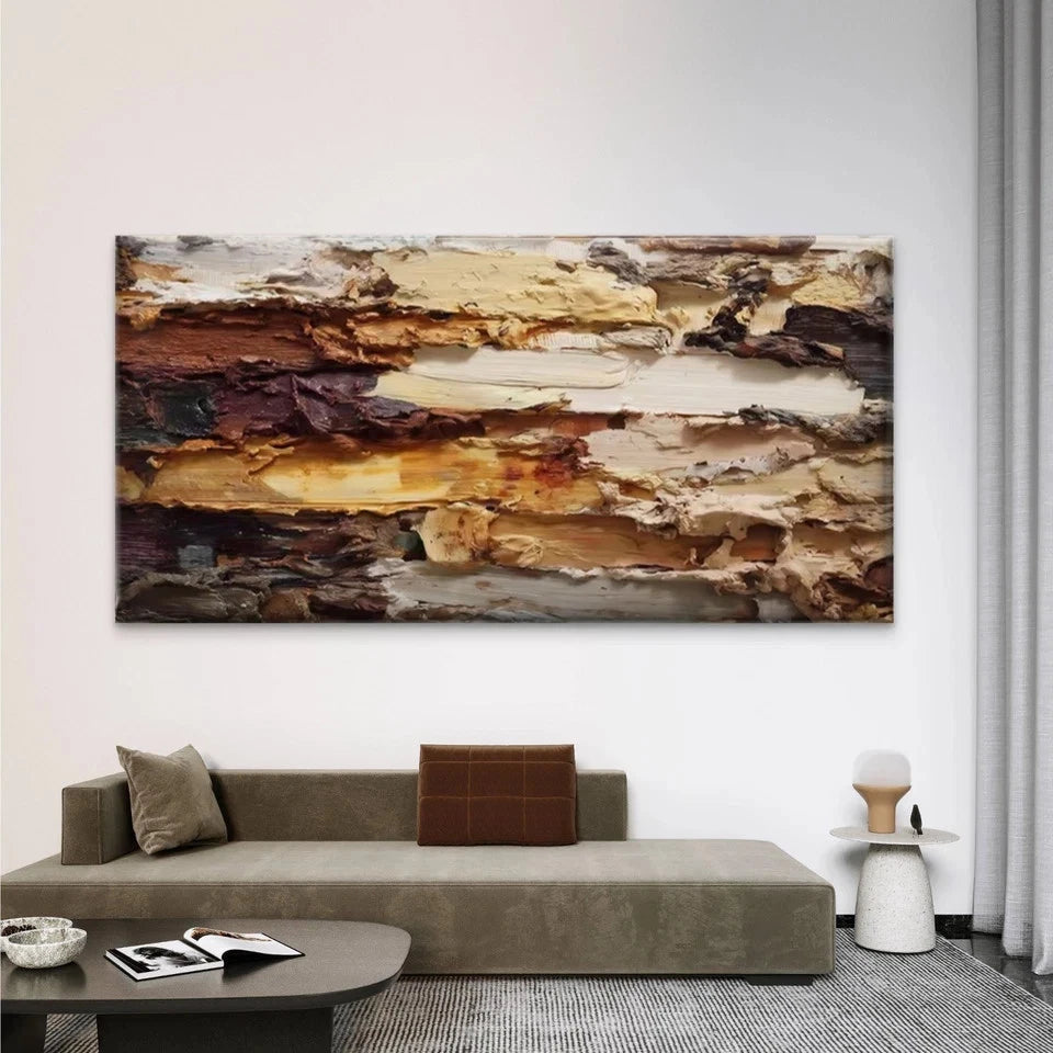 Abstract Layered Brushstroke Wall Art Canvas Office Home Room Framed 120x60cm