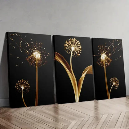 3pcs Modern Abstract Dandelion  Wall Art Set Canvas Unframed - High Quality Print 100% Australian Made Wall Canvas