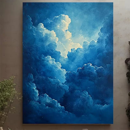 Blue Clouds Abstract Fantasy Metal Print Ready to Hang