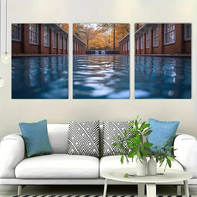 3pcs Waterfalls Crashing Over Rocks Perfect Wall Art Set Canvas Framed 40x60cm - High Quality Print 100% Australian Made Wall Canvas Ready to Hang - Bella Home Decor