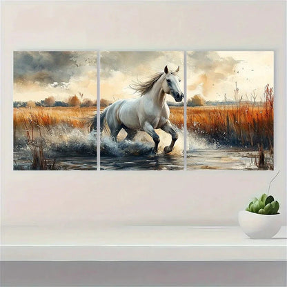3pcs Husky Dog in Flower Field Wildflower Metal Print Ready to Hang Art - Bella Home Decor