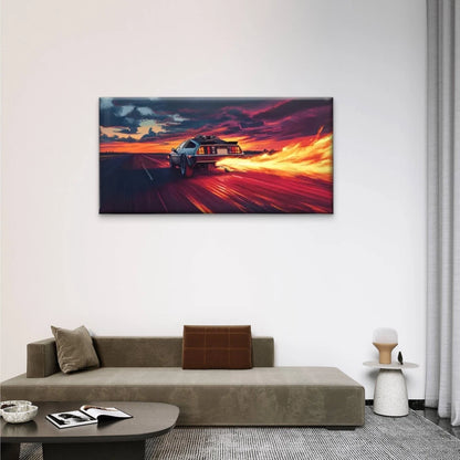 Car Dramatic Cloud Perfect Wall Art Canvas Office Home Room Framed 120x60cm