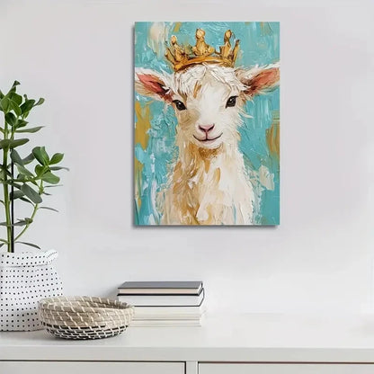 Vibrant Blue & Yellow Impressionisti Painting 40x60cm Metal Print Ready to Hang - Bella Home Decor