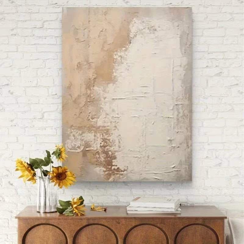 Abstract Oil Painting, Thick Palette Knife Metal Print Ready to Hang