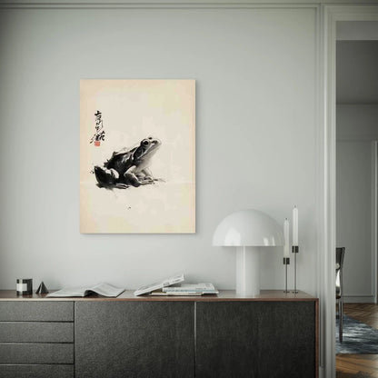 Matsumoto Hoji Frog in Japanese Zen Art Style 60x90cm Metal Print Ready to Hang