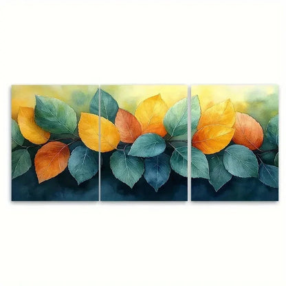 3pcs Autumn Green Yellow RI   Wall Art Set Canvas Framed 40x60cm - High Quality Print 100% Australian Made Wall Canvas Ready to Hang - Bella Home Decor