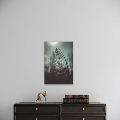 Close-up Shot of Grass with Seeds Metal Print Ready to Hang