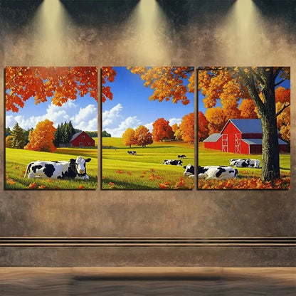 3pcs Autumn Scenery Beautiful Farm Perfect Wall Art Set Canvas Framed 40x60cm - High Quality Print 100% Australian Made Wall Canvas Ready to Hang