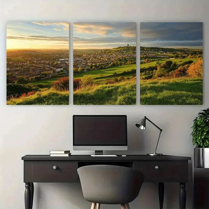 3pcs UK England Travel Somerset Lands Perfect Wall Art Set Canvas Framed 50x70cm - High Quality Print 100% Australian Made Wall Canvas Ready to Hang