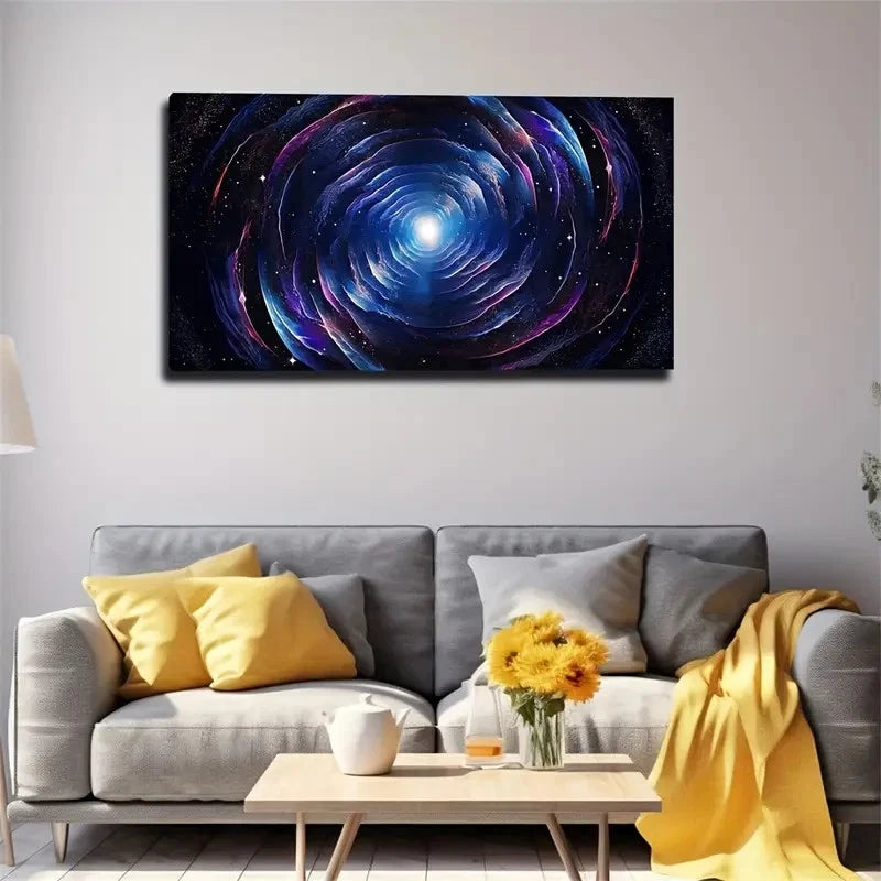 Vibrant Cosmic Galaxy Design Wall Art Canvas Office Home Room Framed 120x60cm