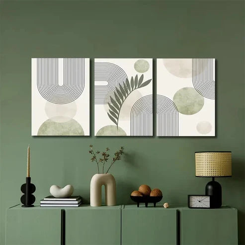 3pcs Modern Abstract Geometric Wall Art Set Canvas Unframed - High Quality Print 100% Australian Made Wall Canvas