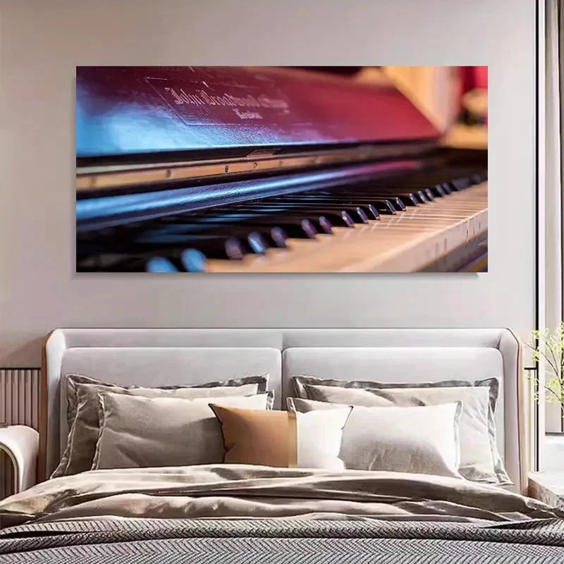 Classical Music Elegant Piano Wall Art Canvas Office Home Room Framed 120x60cm - Bella Home Decor